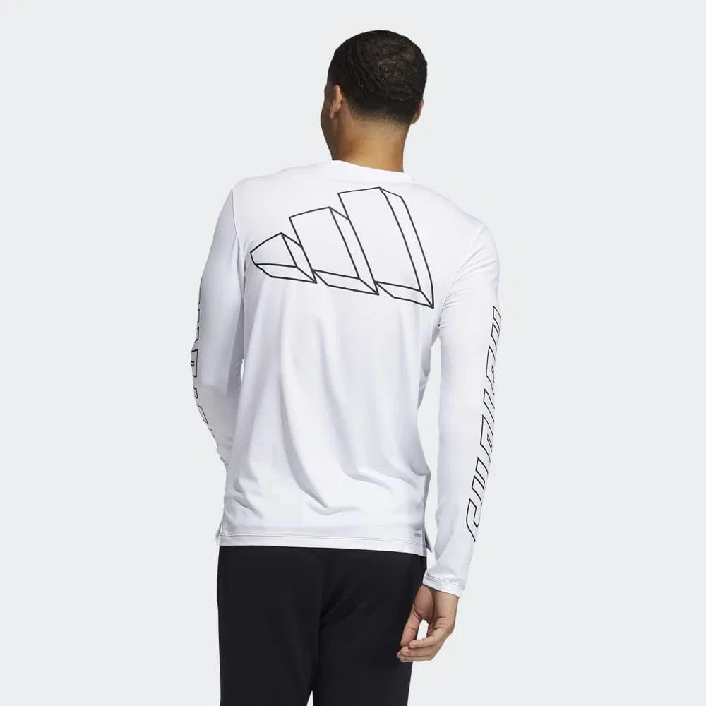 Футболка с длинным рукавом Adidas Mens FB Hype, белый — фото 3