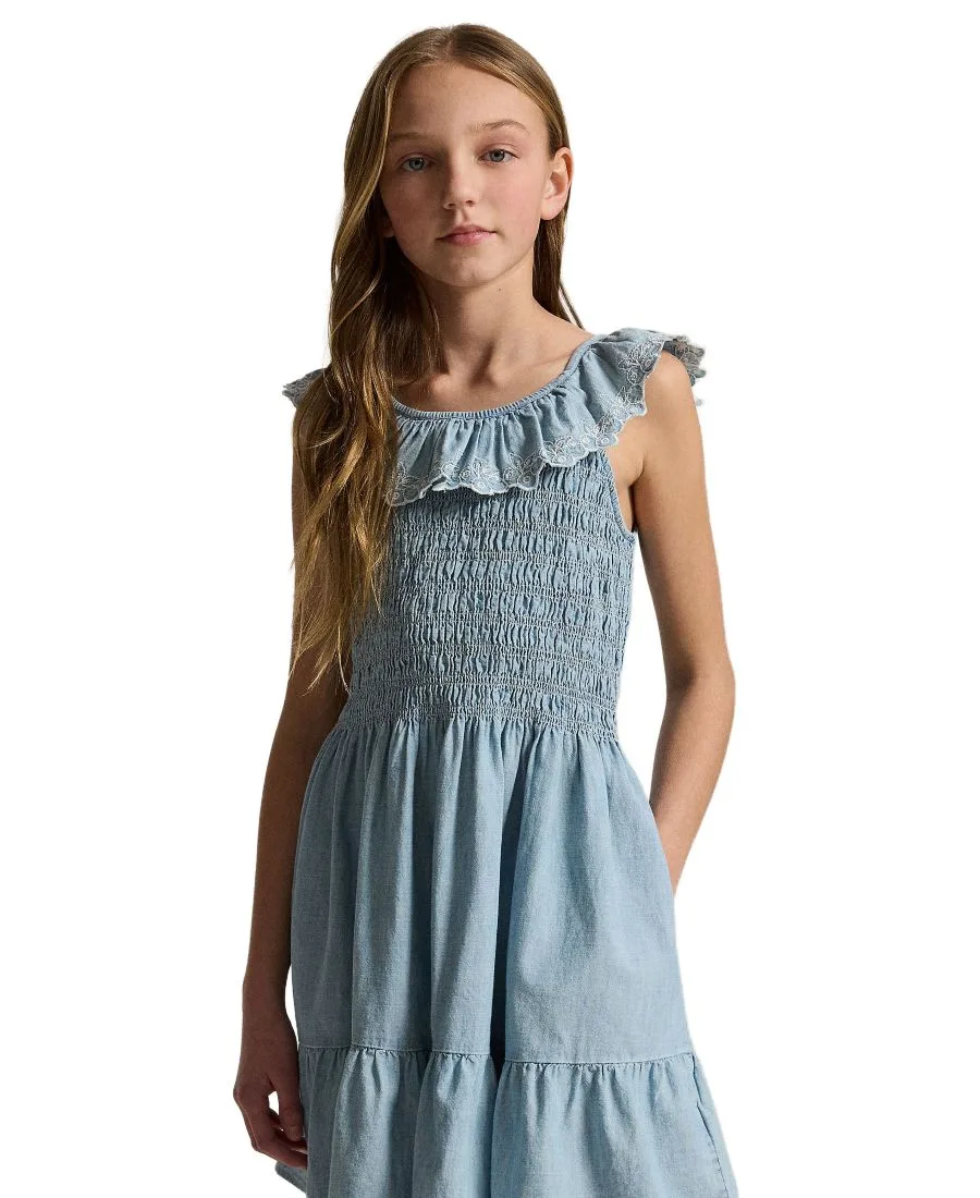 Polo Ralph Lauren Платье для девочек 7-16 лет с круглым вырезом и отделкой под чернику — фото 2