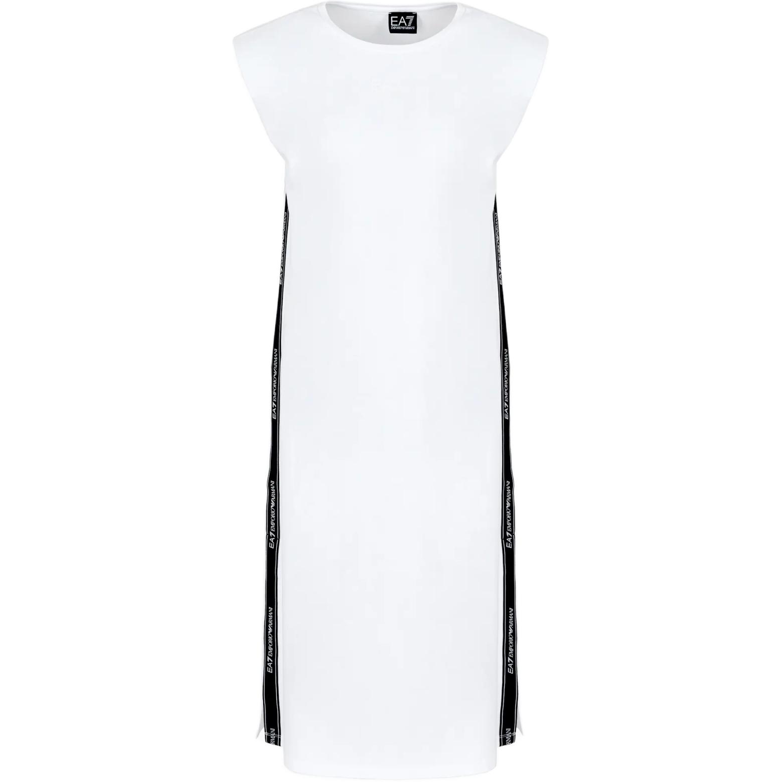 

Женское платье EA7 SS24 с коротким рукавом EMPORIO ARMANI, белый
