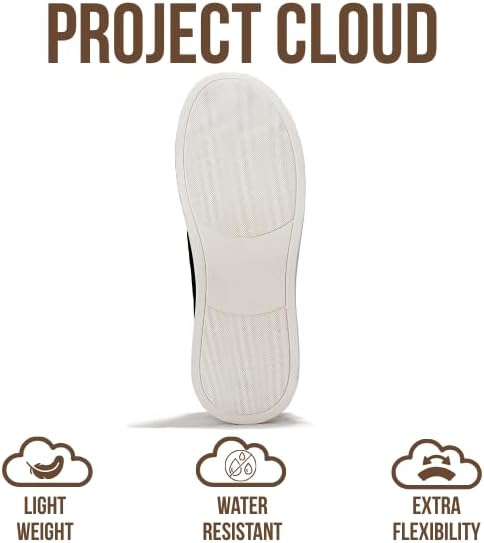 Мужские кроссовки Project Cloud с стелькой из настоящей кожи и памяти формы - легкие и противоскользящие кроссовки для мужчин, повседневные кроссовки без шнурков (Hudson), черный — фото 4