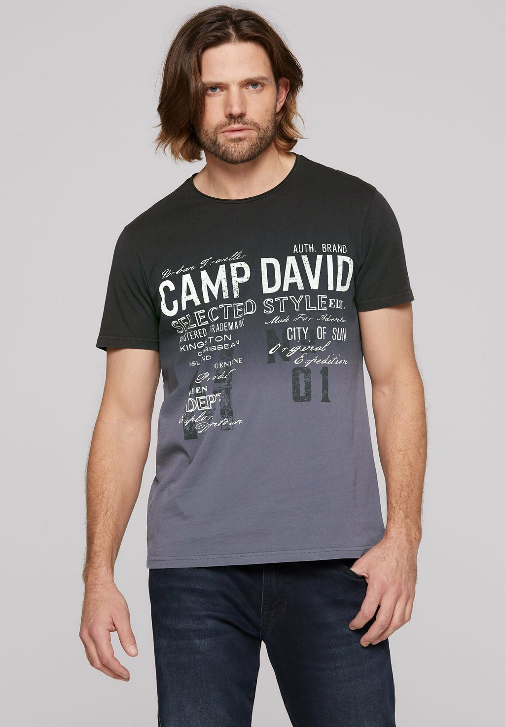 

Футболка с принтом DIP DYE Camp David, черный