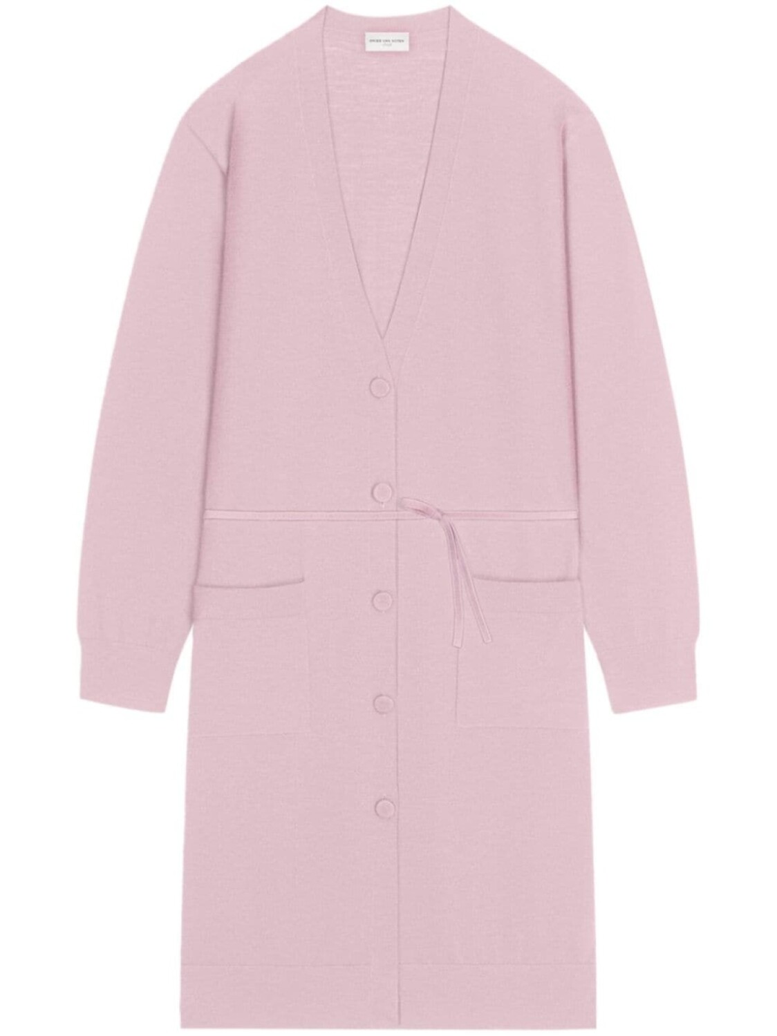

DRIES VAN NOTEN длинный кардиган с V-образным вырезом, розовый