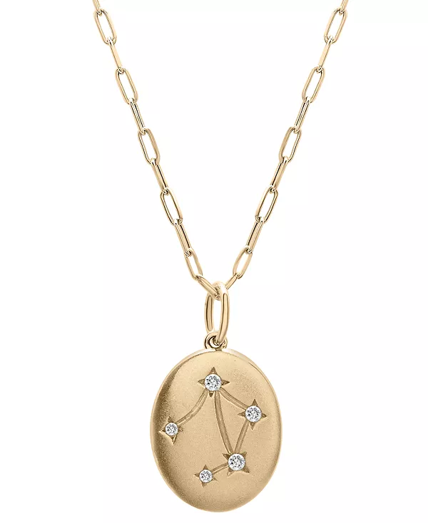 

Ожерелье с бриллиантовым кулоном в виде созвездия зодиака 18 дюймов (1/20 карата) из 10-каратного желтого золота, эксклюзивно в Macy's Wrapped, libra