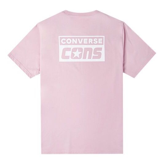 

Футболка men's alphabet logo printing retro casual short sleeve pink purple Converse, розовый