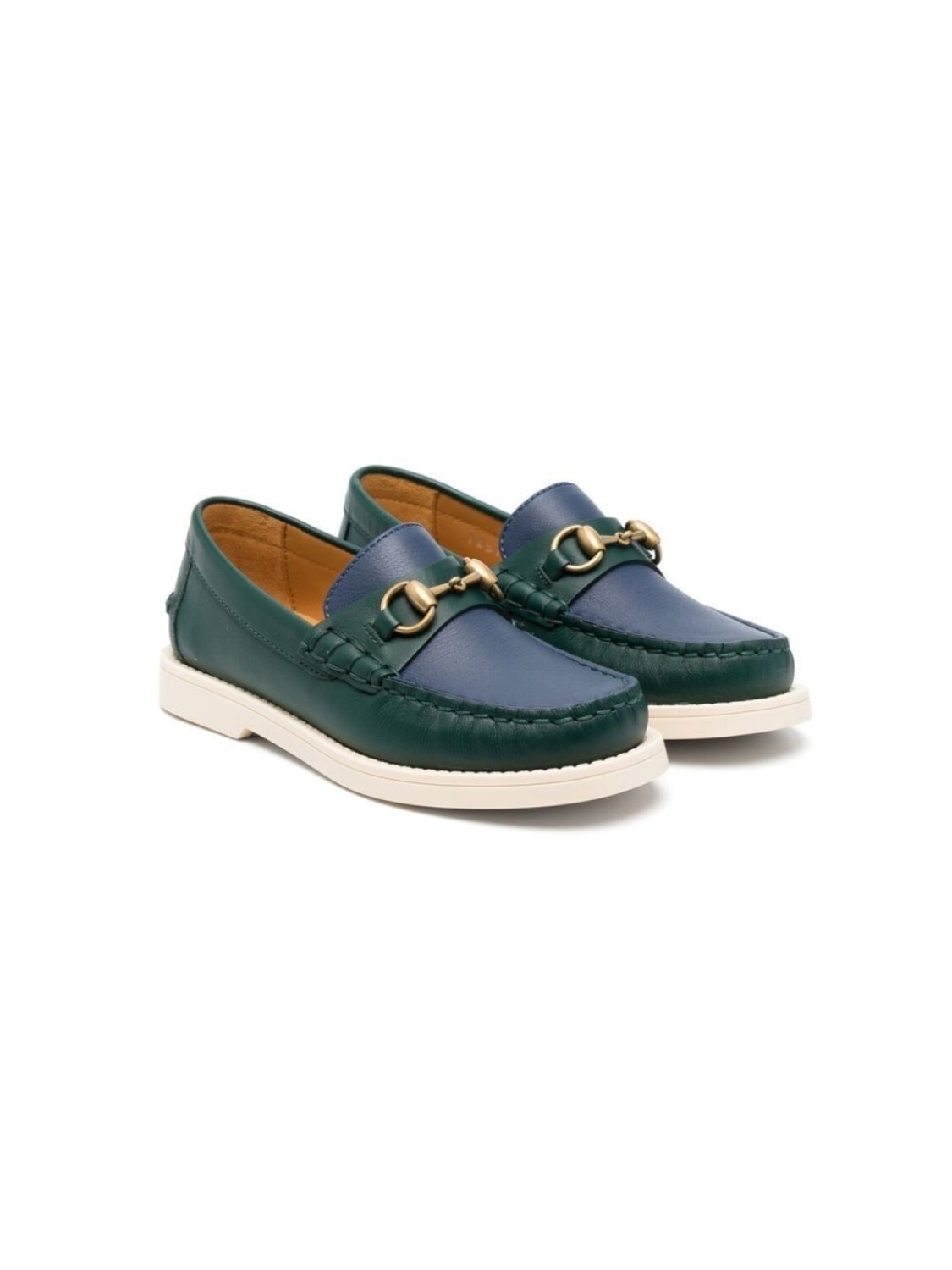 

Gucci Kids кожаные лоферы, зеленый