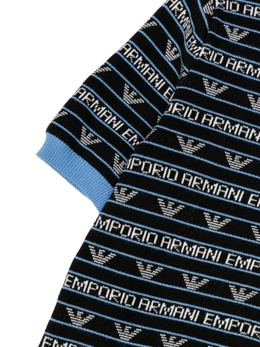 Вязаный топ с логотипом и интарсией Emporio Armani Kids, черный — фото 3