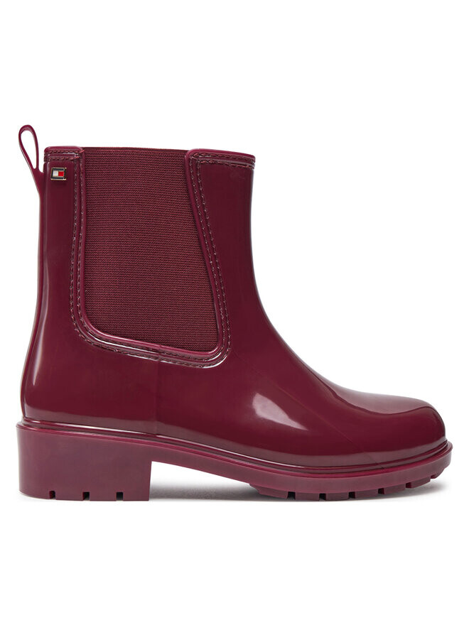 

Водоотталкивающие сапоги Tommy Hilfiger de agua Flag Rainboot FW0FW08213 Guinda/burdeos, вишневый/бордовый