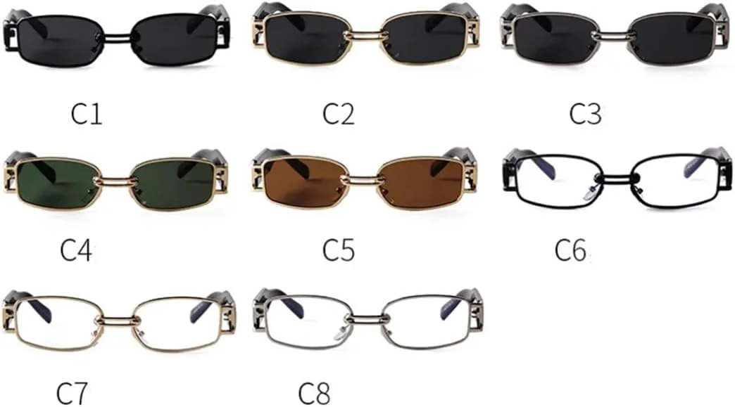 

Модные женские солнцезащитные очки в маленькой прямоугольной оправе, роскошные, в стиле панк, с металлическим покрытием и защитой от УФ-излучения UV400 VFDHN, 7