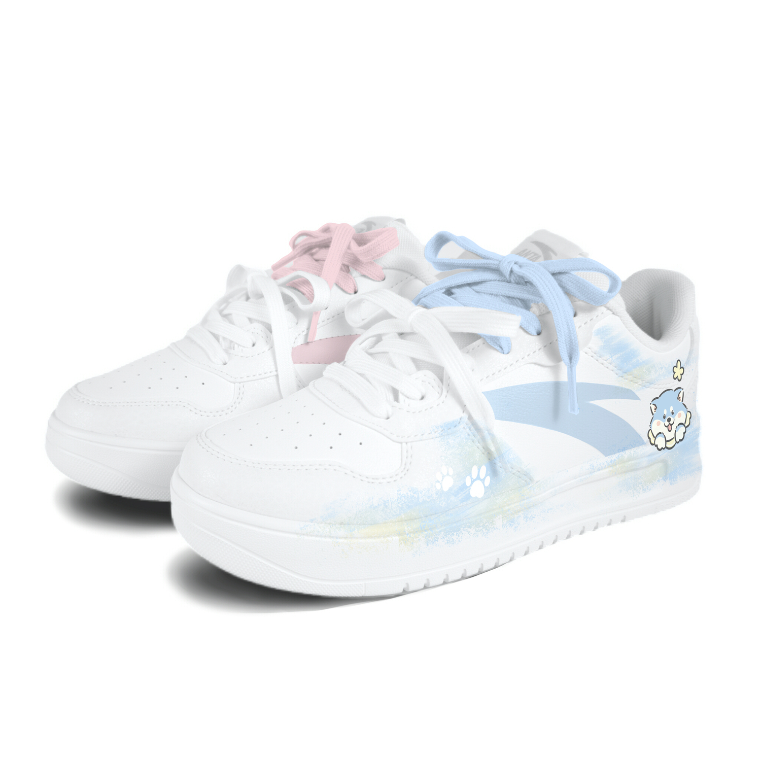 

Расслабленные нескользящие устойчивые к истиранию низкие кроссовки для скейтбординга unisex ANTA, синий/розовый