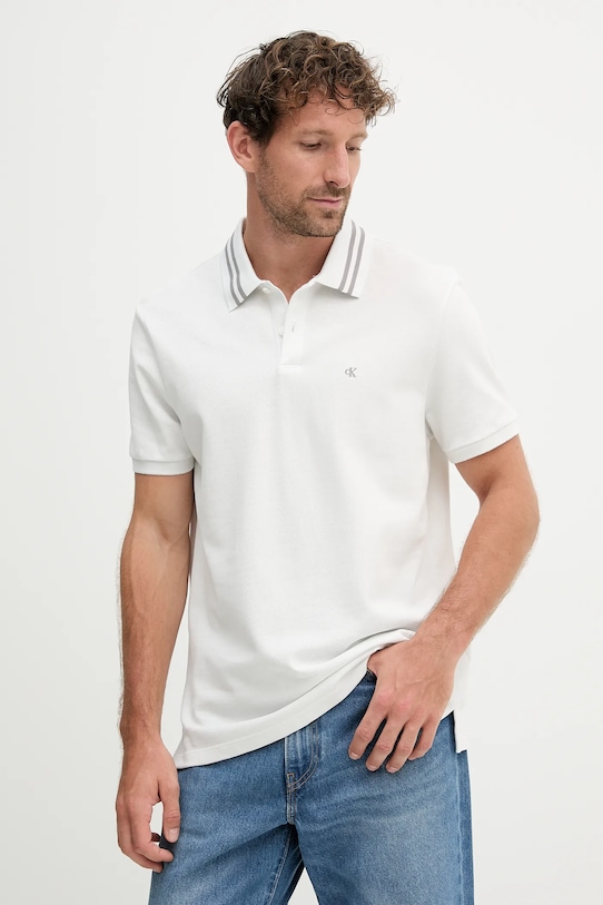 

Хлопковая поло Calvin Klein Jeans, белый
