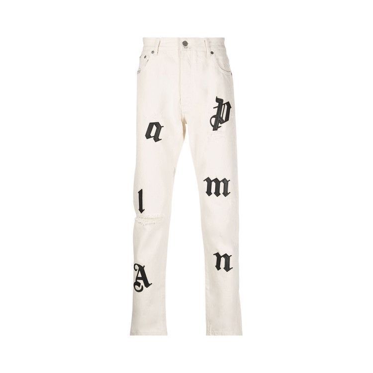 

Брюки Palm Angels Logo Patch Classic 5 Pocket, Off White