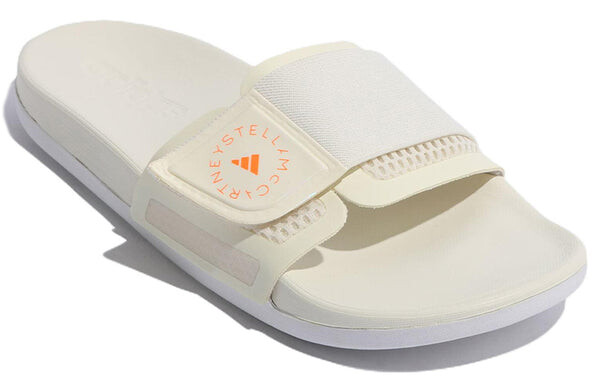 Тапочки stella mccartney x slide 'off white signal orange' Adidas, бежевый — фото 4