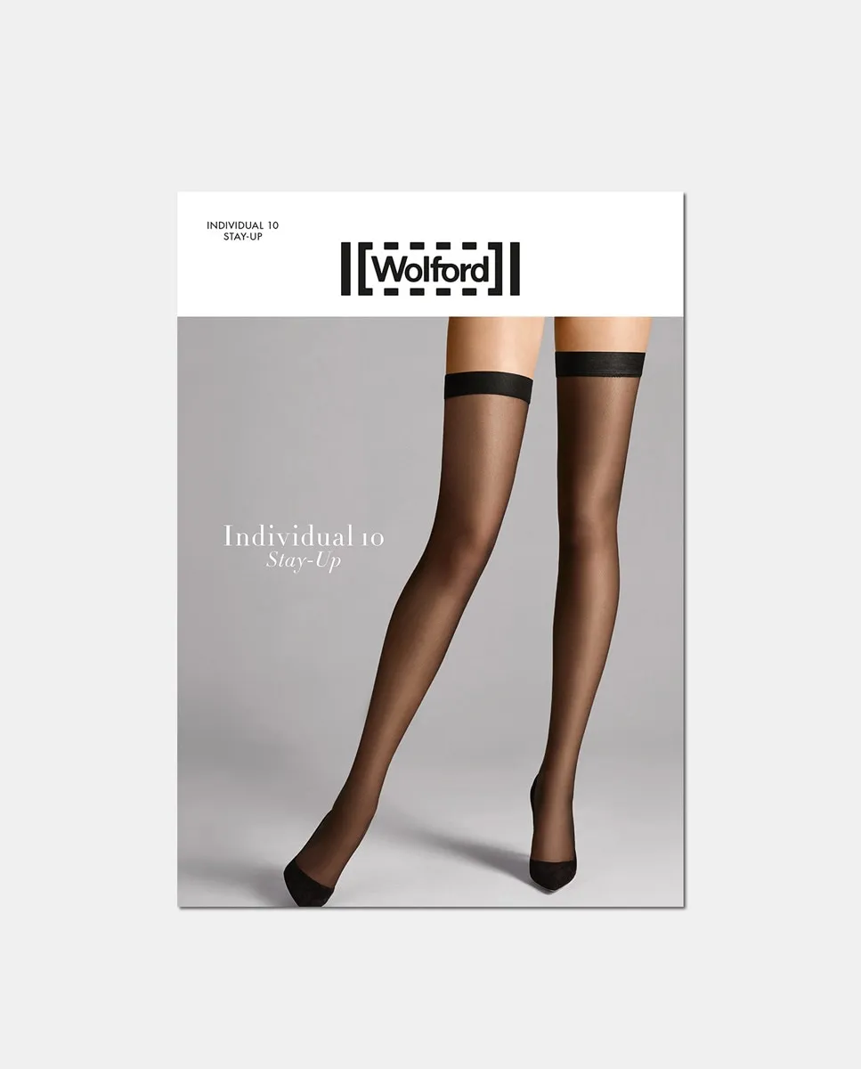 

Прозрачные чулки 10 ден Wolford, черный