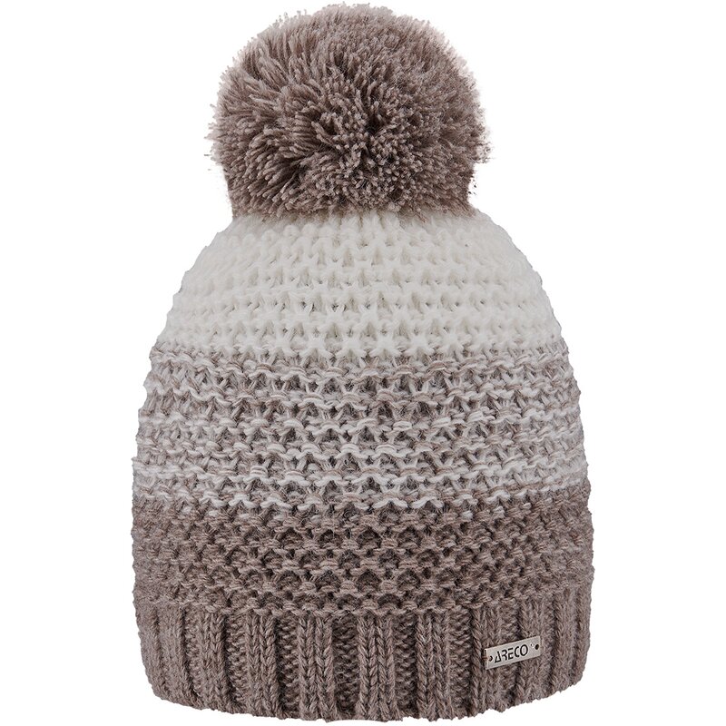 

Шапка с помпоном Areco, коричневый