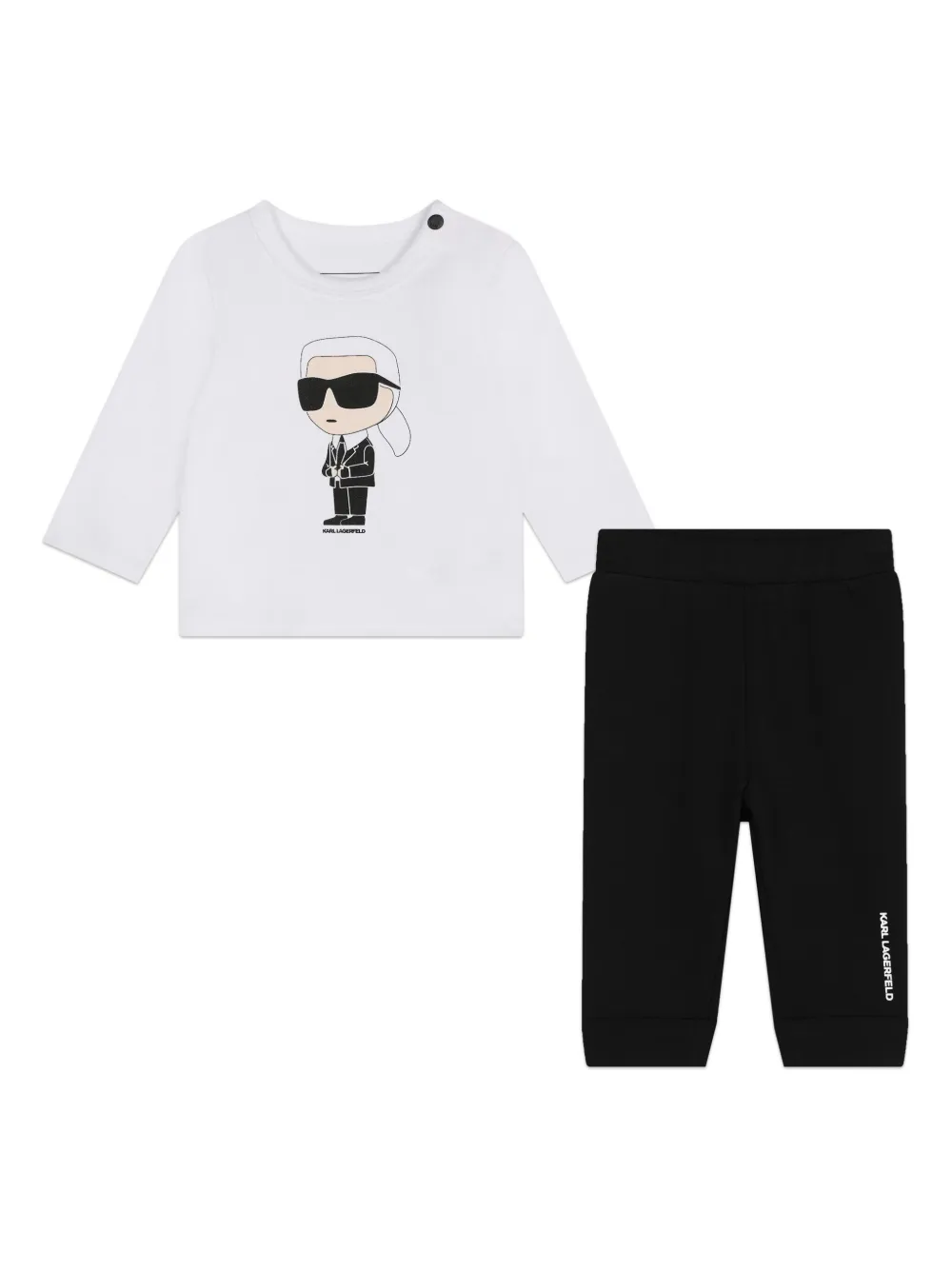 

Комплект из футболки и легинсов с логотипом KARL LAGERFELD KIDS, белый
