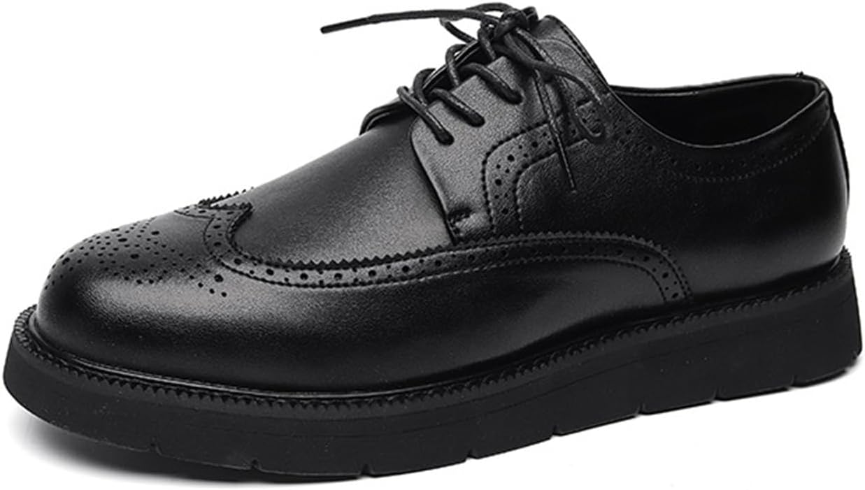 

Мужские броги KYOESCAI Классические оксфорды Дресс-ботинки Формальные офисные деловые броги Дерби с шнуровкой для мужчин, черный