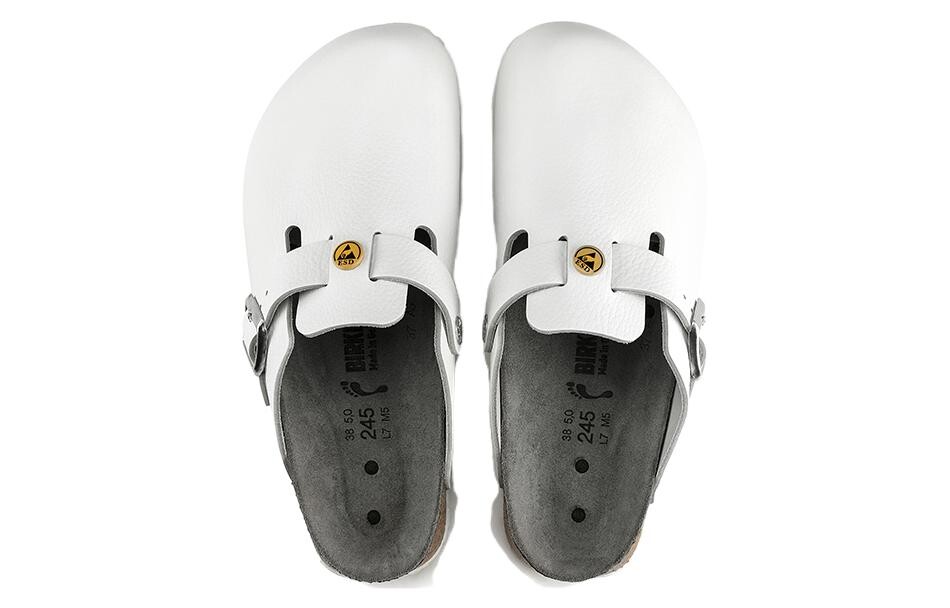 Мюли женские женские из серии Boston Shearling с закрытым носком Birkenstock, белый — фото 4