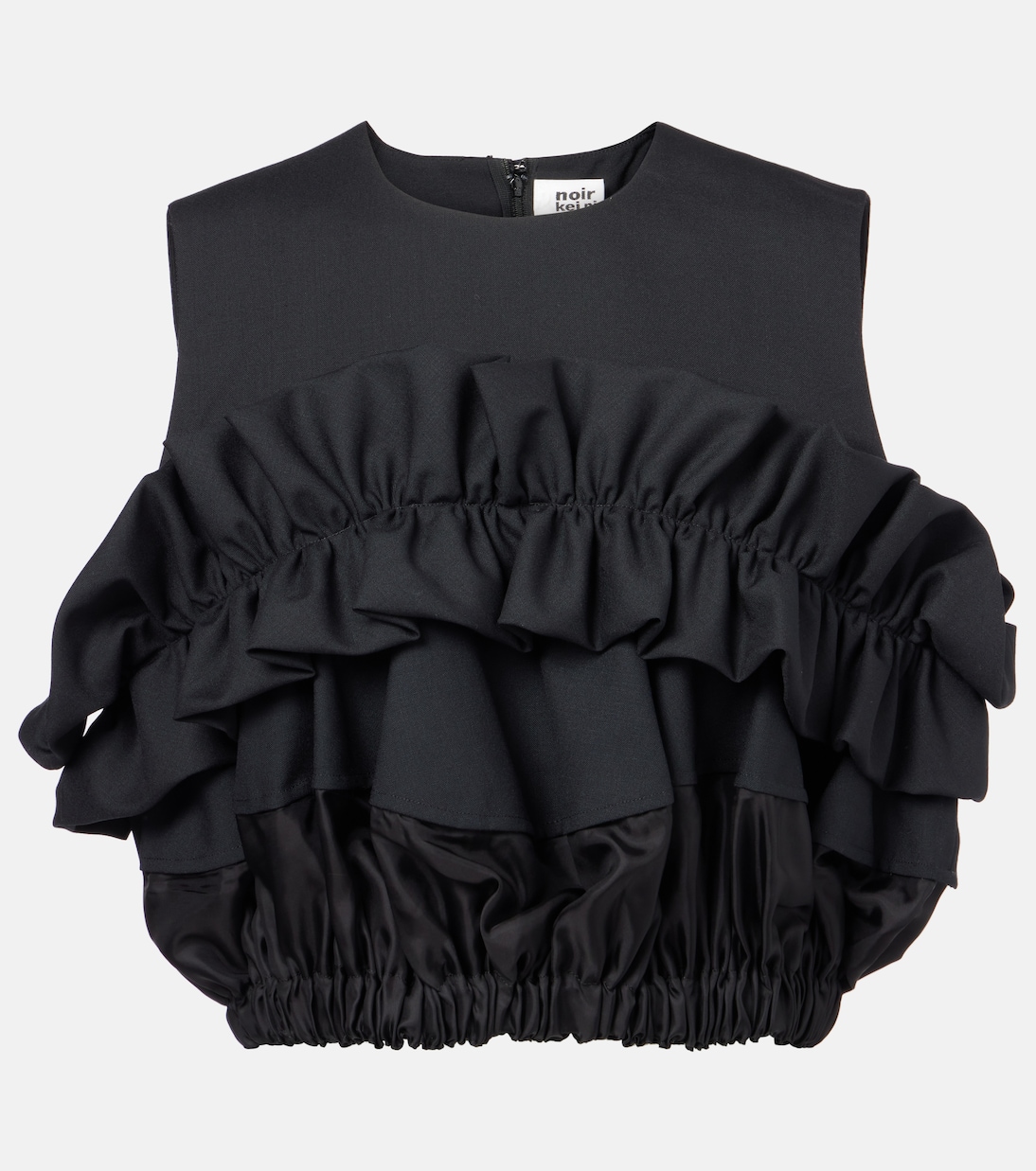 

Верх с рюшами из шерсти Noir Kei Ninomiya, черный