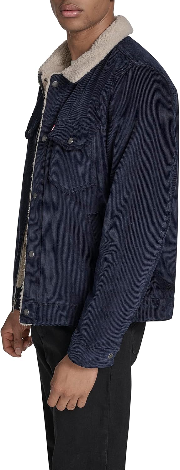 Мужская джинсовая куртка Levi's Cotton Trucker, Navy Wide Wale Corduroy — фото 3