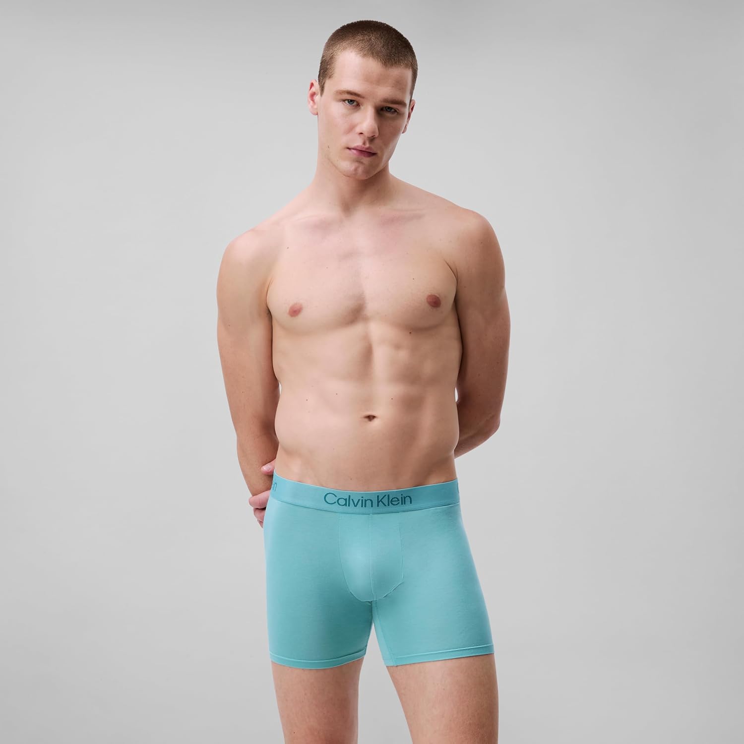Комплект из 3-х трусов-боксеров Calvin Klein Mens Ultra Soft Modern Modal, Grey Heather, Chalk, Saltwater Aqua — фото 2
