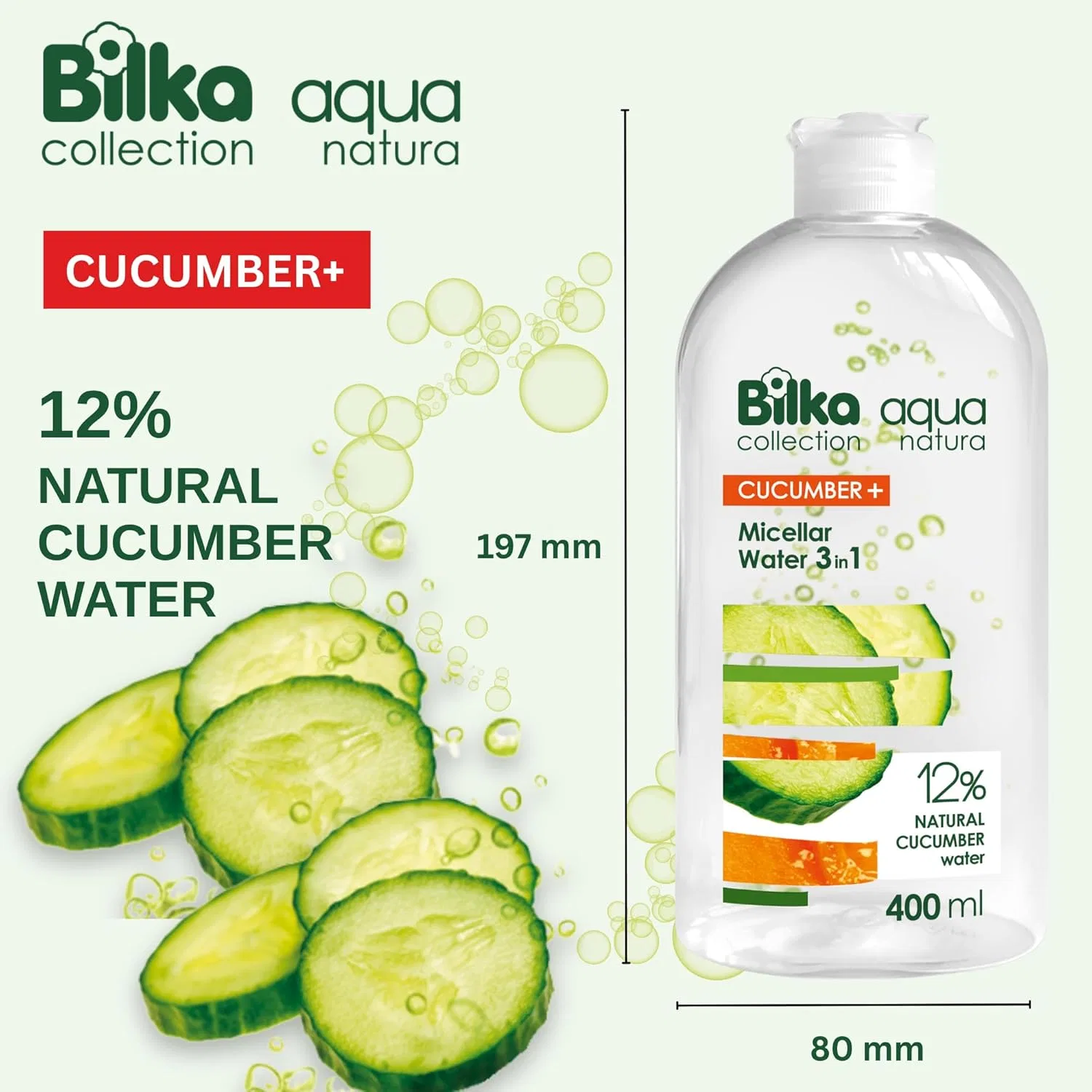 Мицеллярная вода Bilka Collection — В-1 Aqua Natura с органической огуречной водой, 400 мл — фото 2