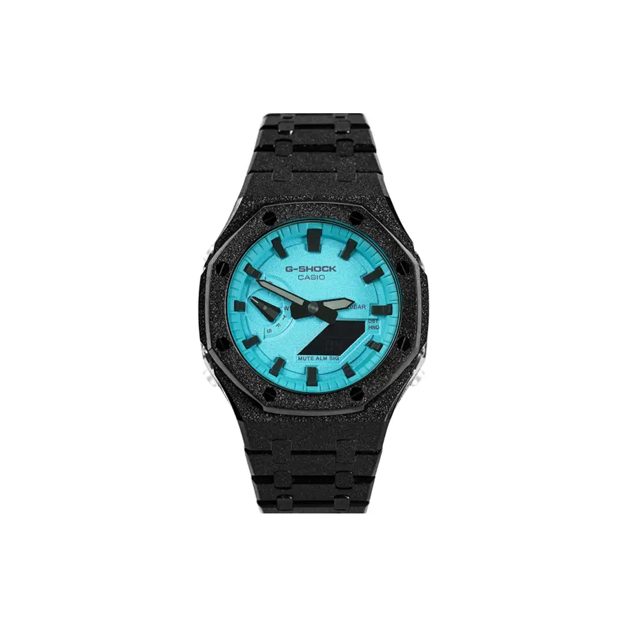 

CASIO Часы Unisex Liquid Crystal/Analog Dual Display Series 48.5mm Blue Watch, Gothic Tiffany Blue Full Frost Black