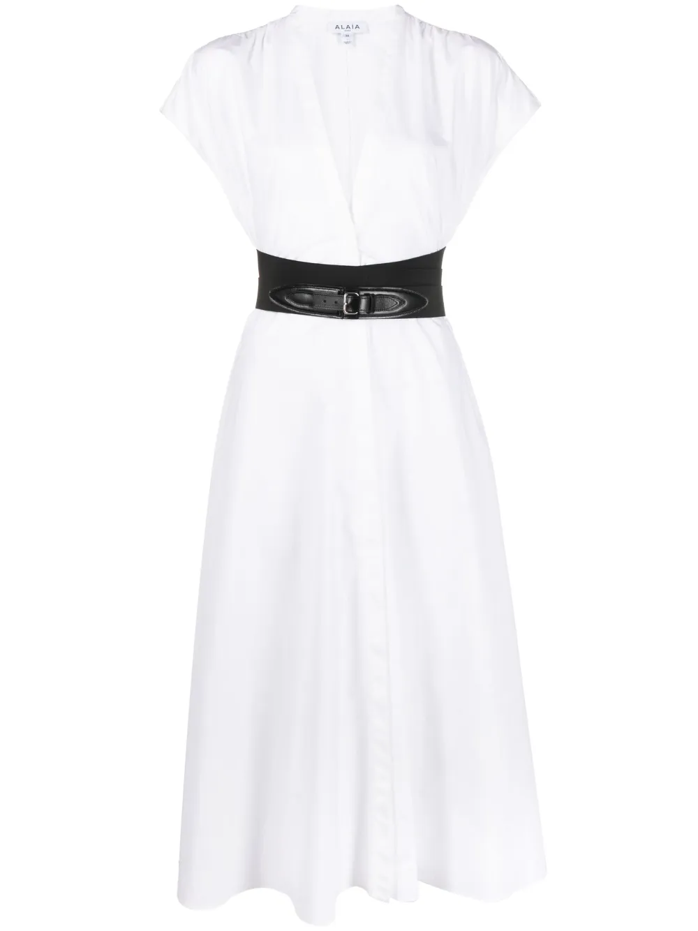 

Платье миди А-силуэта с поясом Alaïa, белый