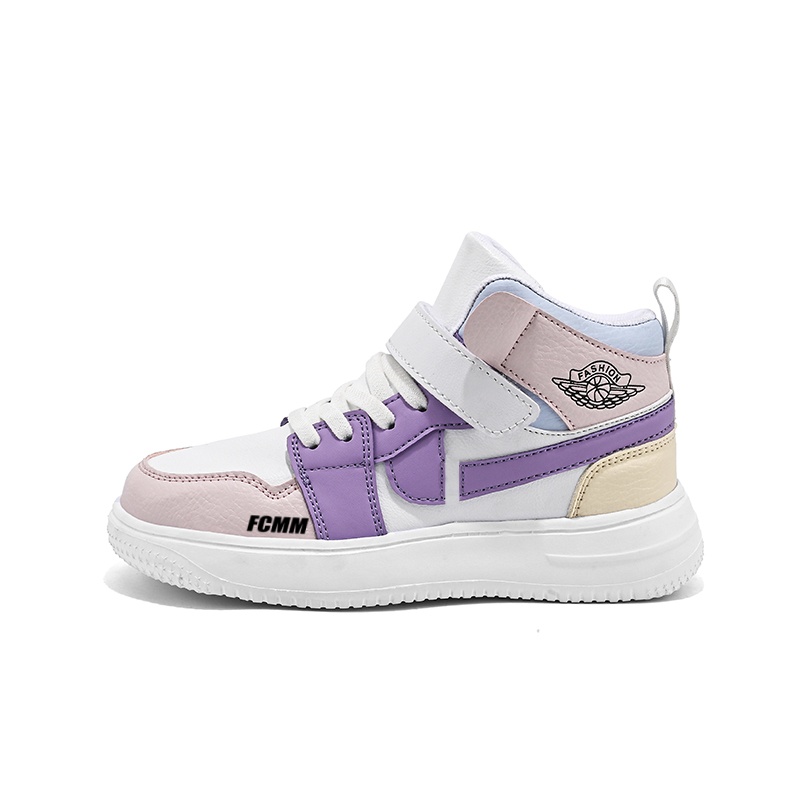 

Детские кроссовки для скейтбординга с противоскользящим покрытием и высоким берцем, устойчивые к износу FCMM, розовый