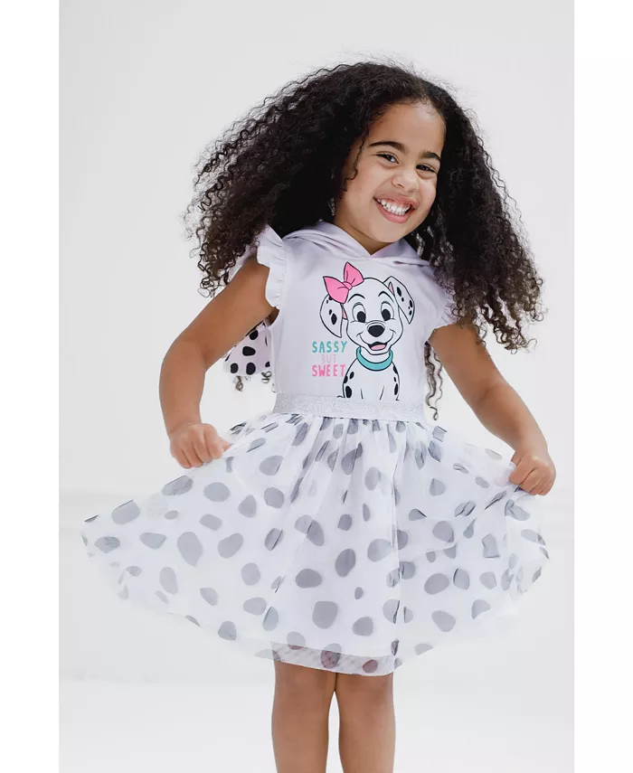 Платье для девочек Toddler Girls Lilo & Stitch Minnie Mouse Mesh в стиле косплей 101 Dalmatians, белый — фото 3