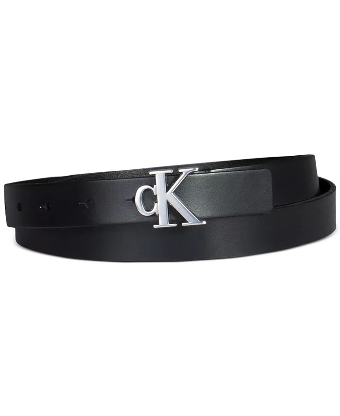 

Женский узкий ремень с пряжкой CK Monogram Calvin Klein, черный