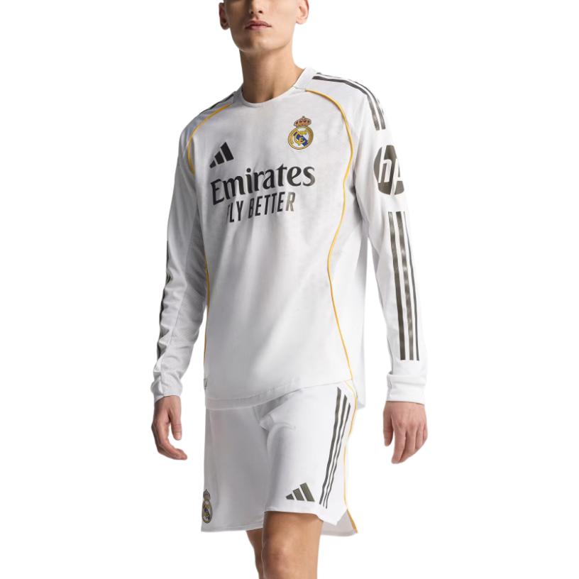 Футболка Real Madrid 25/26 домашняя автентичная с длинными рукавами Adidas, белый — фото 4