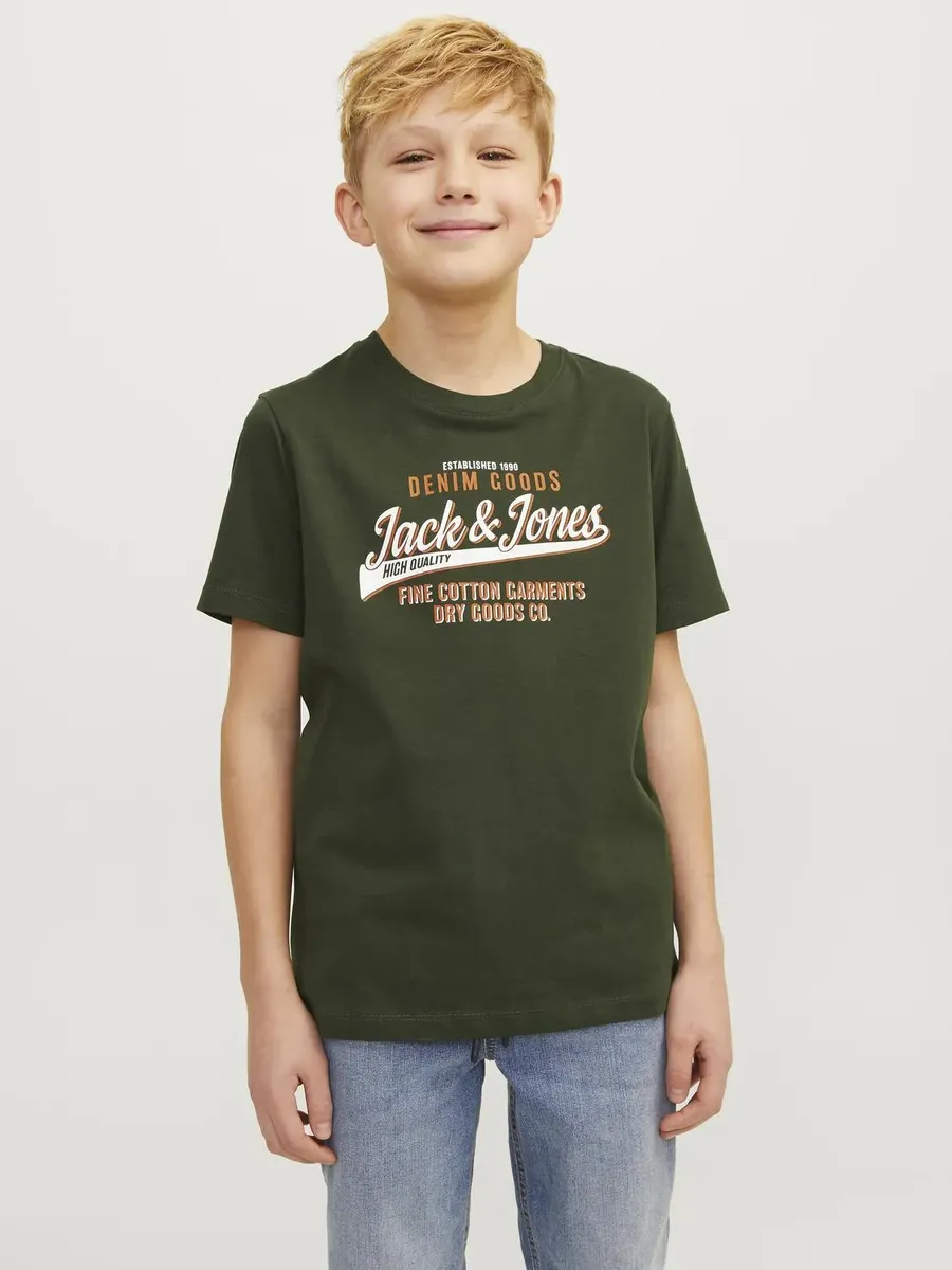 

Рубашка с круглым вырезом для подростков Jack & Jones "JJELOGO TEE SS O-NECK 2 COL S NOOS JNR" Jack & Jones Junior, цвет Kombu Green
