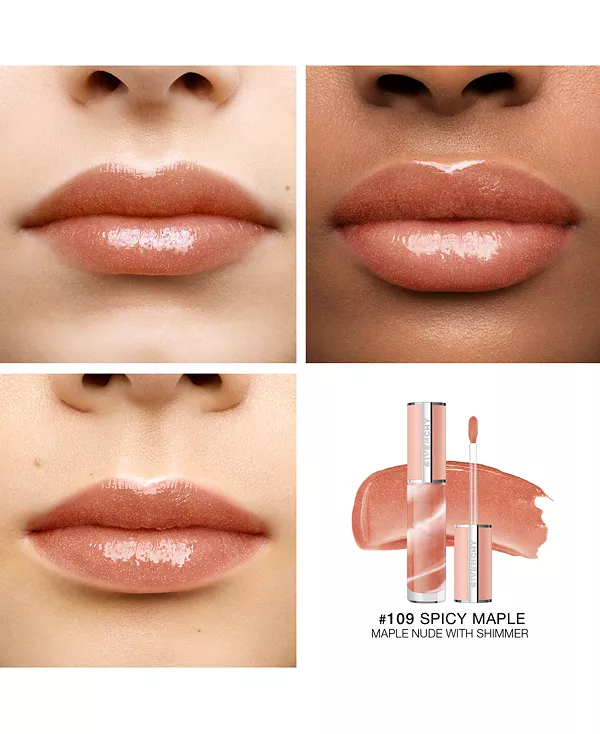 Жидкий бальзам для губ Rose Perfecto Givenchy, 109 spicy maple - sheer maple nude with shimmer — фото 2