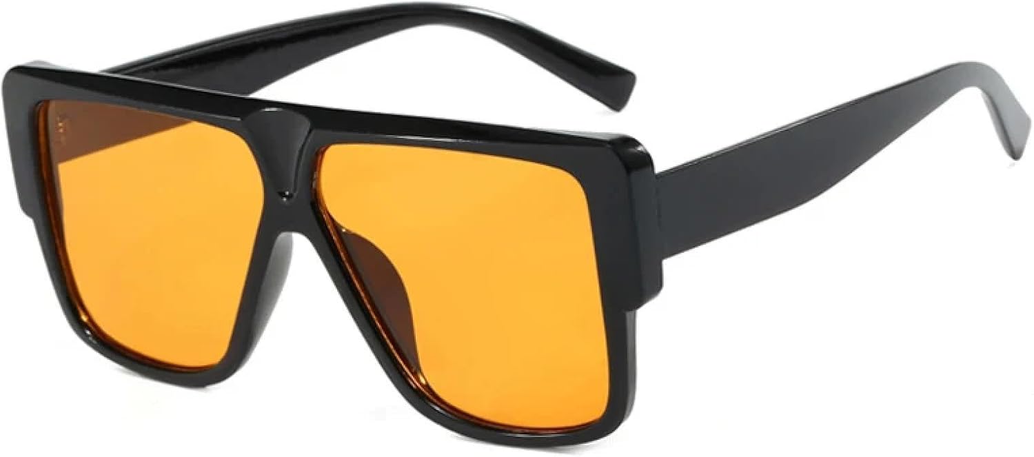 

Модные солнцезащитные очки большого размера для женщин, ретро-градиентные солнцезащитные очки для мужчин, трендовые оранжево-синие солнцезащитные очки TVTBBVV, Black Orange