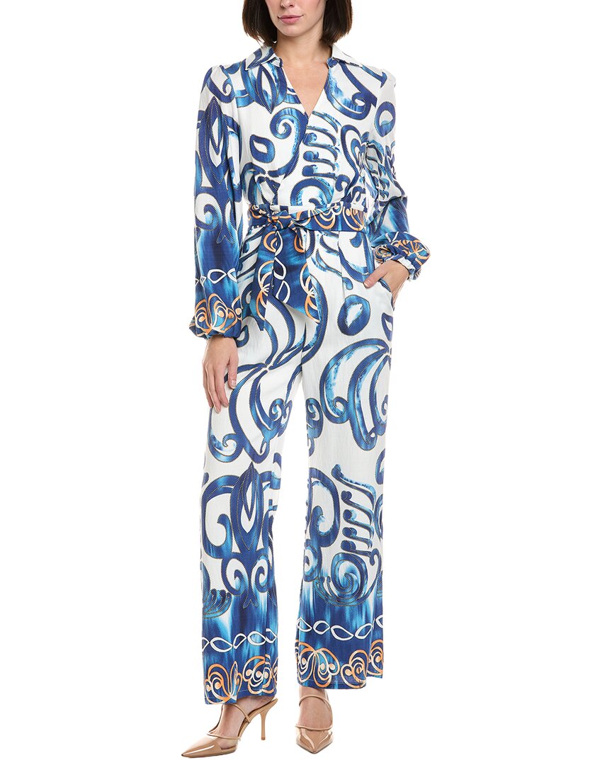 

Комбинезон Gracia с цветочным принтом и V-образным вырезом Gracia, синий