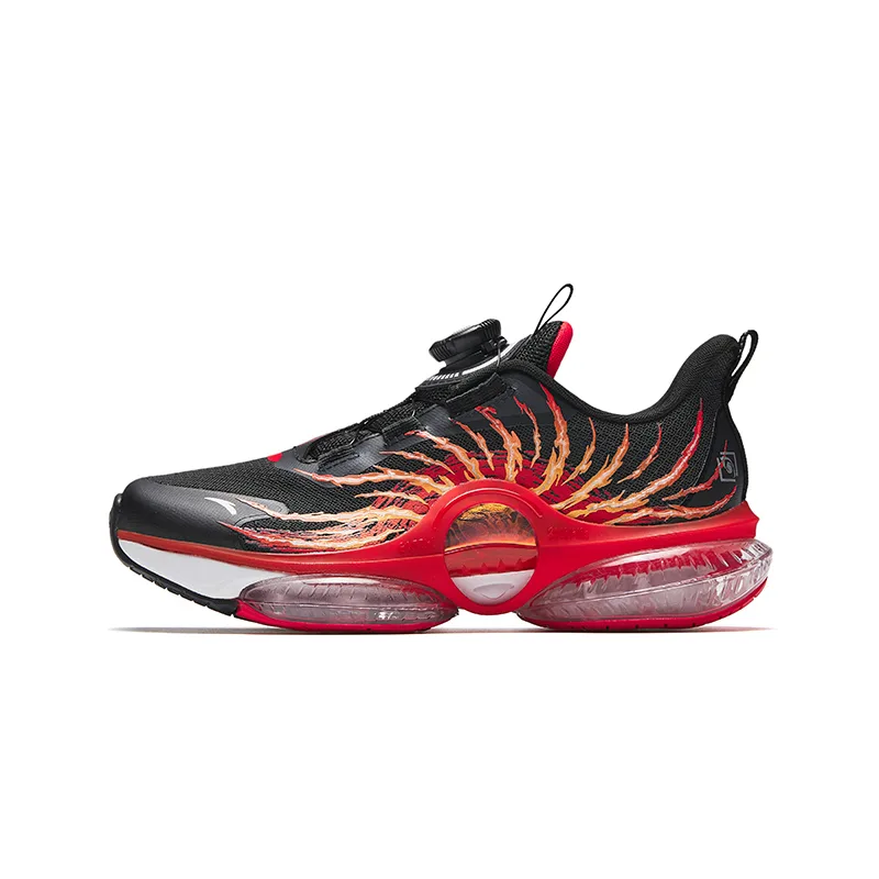 UFO7.0 Slip Resistant Cushioning Abrasion Resistant Rebound Breathable низкие детские кроссовки для бега Kids' Antakids, черный/flame красный-8