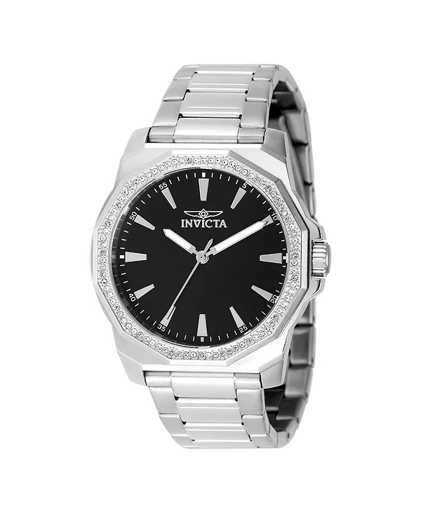 

Мужские кварцевые часы Speedway 49103 с тремя стрелками и черным циферблатом Invicta, silver