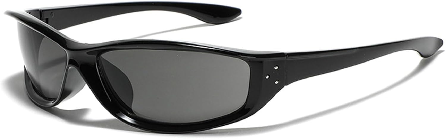 

Модные зеркальные спортивные солнцезащитные очки для женщин и мужчин, в стиле Y2K, прямоугольные, узкие, мужские, для велоспорта и вождения, солнцезащитные очки N45 mincl, Black