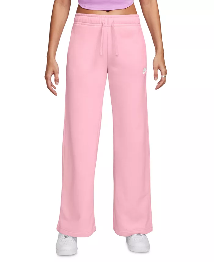 

Женские спортивные брюки Club Fleece с завышенной талией и широкими штанинами Nike, розовый