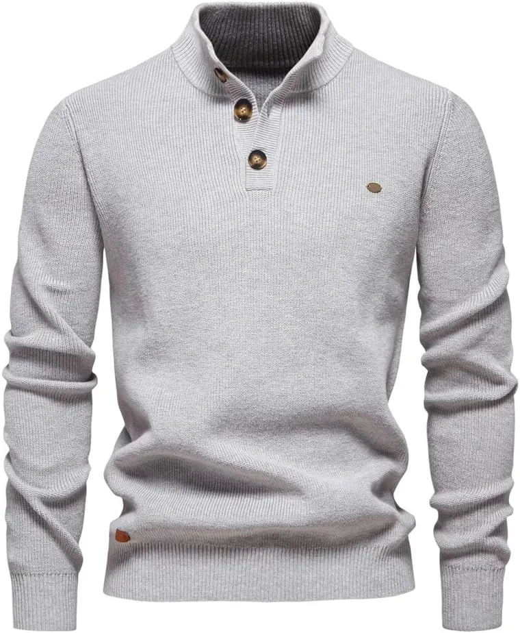 

Мужской свитер с четвертью молнии Casual Slim Fit LUORUAN