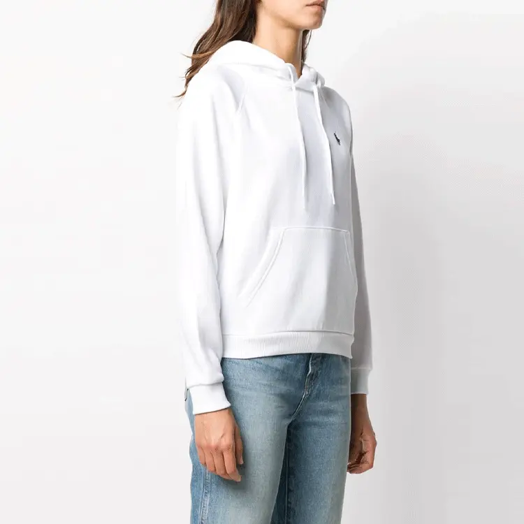 Худи с вышитым пони на шнурке Polo Ralph Lauren, белый — фото 4