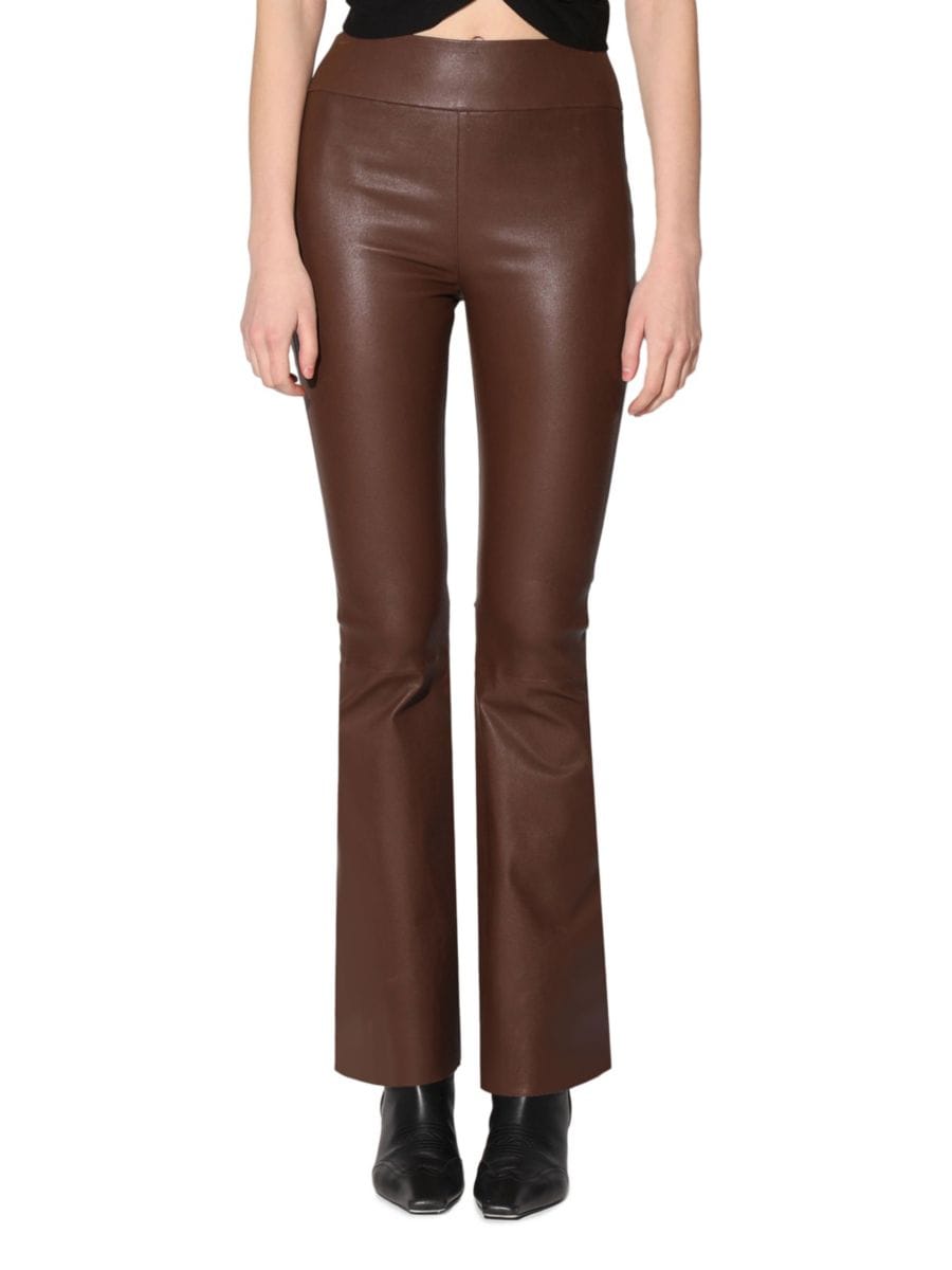 

Кожаные брюки Lexie Slim Fit Bootcut Walter Baker, цвет Walnut