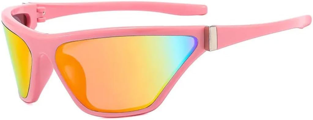 

Ретро-солнцезащитные очки в стиле «кошачий глаз» в панк-стиле для женщин, роскошные, модные, для мужчин, для активного отдыха, велоспорта, спорта, защита от УФ-излучения UV400 TVTBBVV, Pink Red