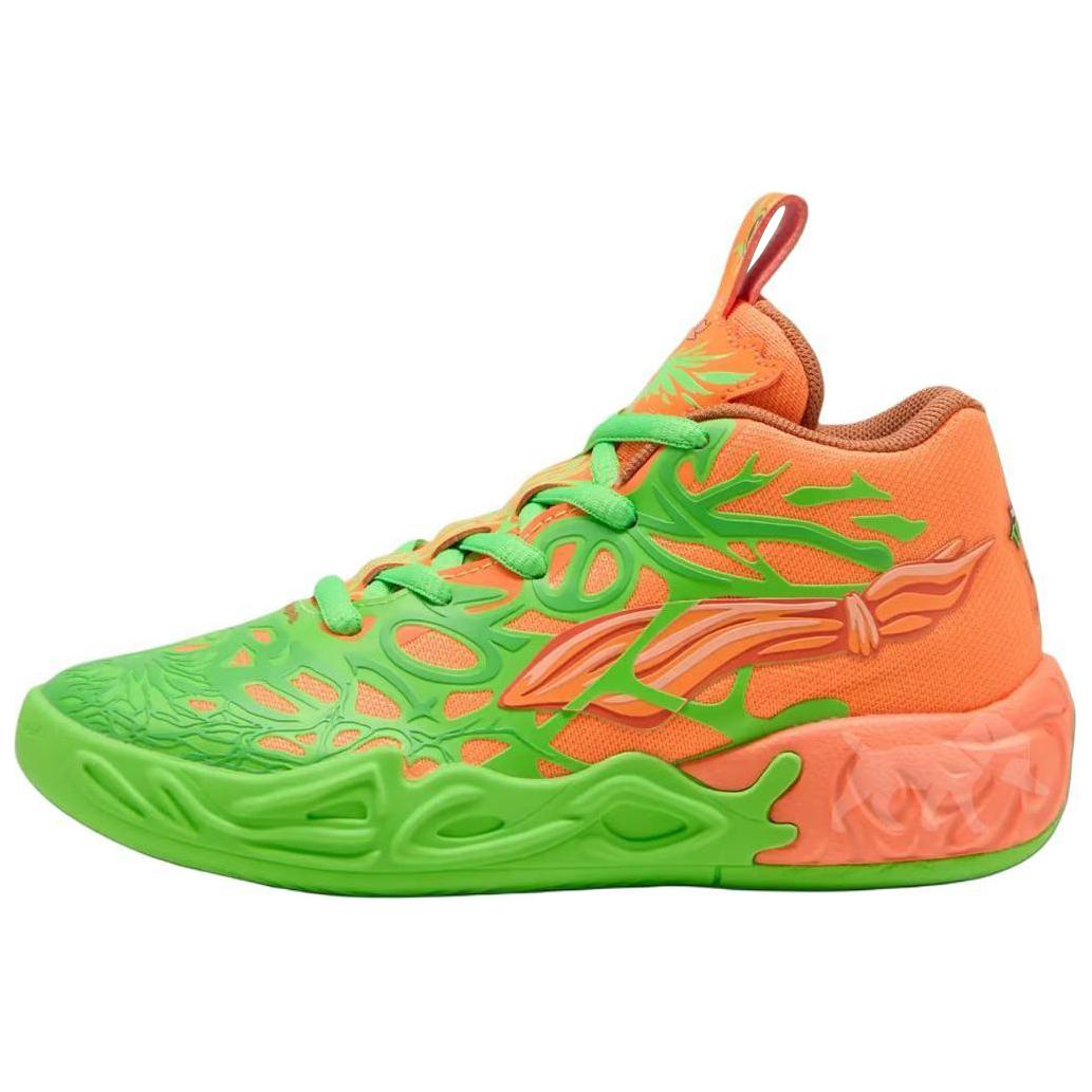 LaMelo Ball MB.04 Teenage Mutant Ninja Turtles Leonardo & Michelangelo PUMA, зеленый оранжевый синий — фото 3