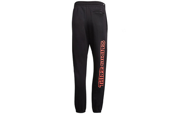 Спортивные штаны adidas 3-Stripes Graphic logo Printing Casual Bundle Feet Sports Pants Black, черный — фото 2