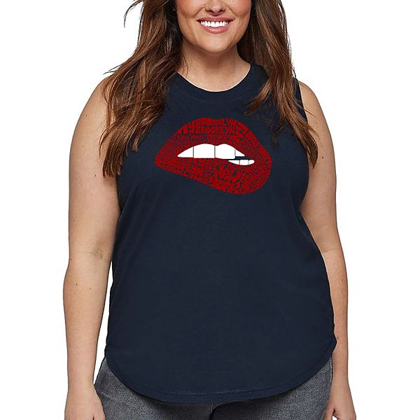 

Футболка Brooklyn lips с принтом для женщин plus size La Pop Art, Navy