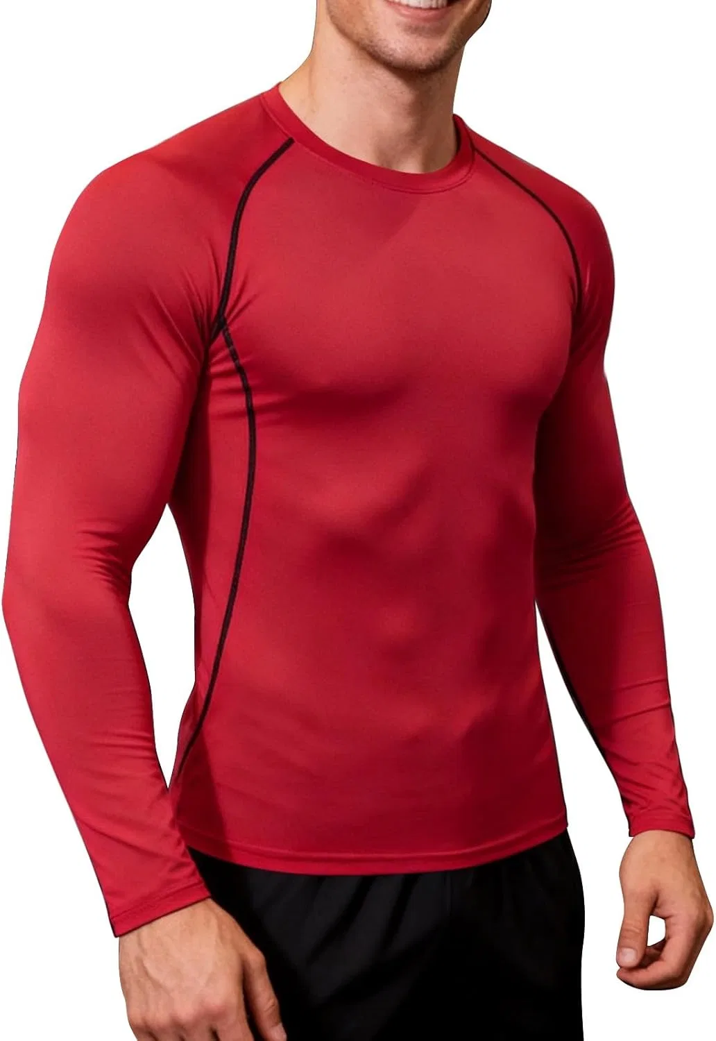 Компрессионная футболка с длинным рукавом, Moisture Wicking, Red