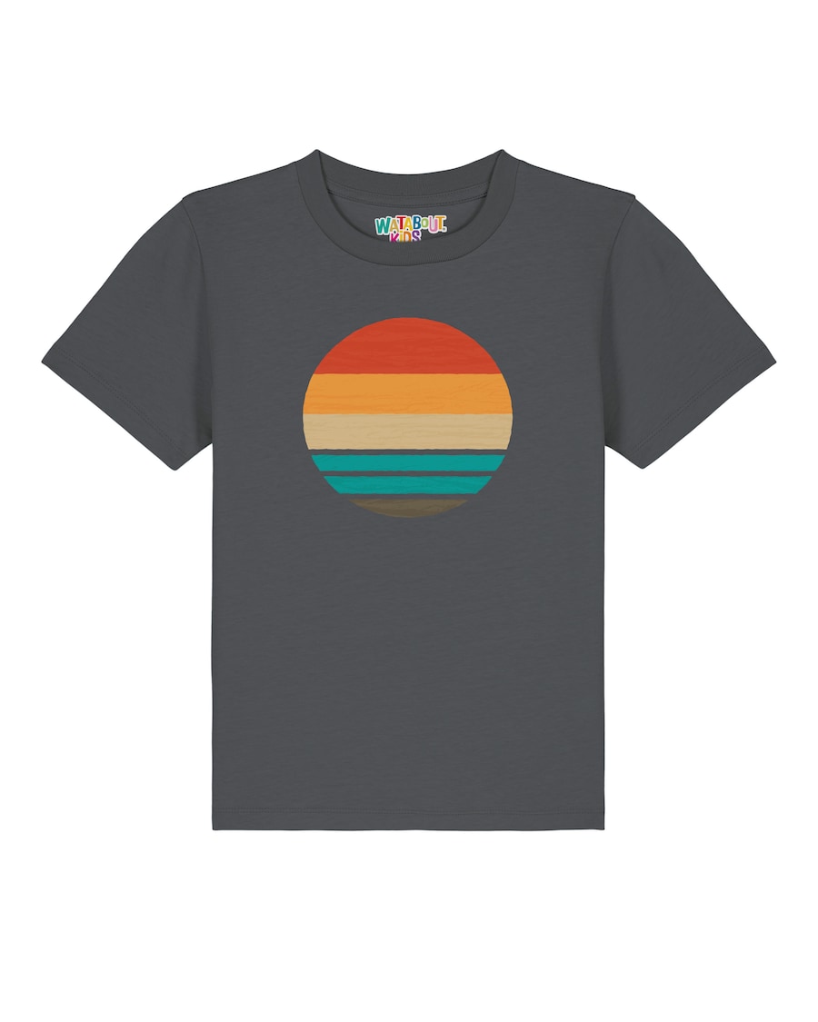 Рубашка watabout.kids Retro Sunset Ocean, антрацит