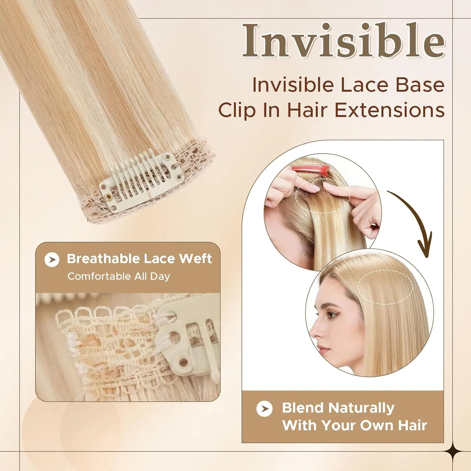 Накладные пряди MY-LADY Clip-In из натуральных волос, прямые, 25 см, 5 шт. My-Lady, 12P613 Golden Brown&Blonde — фото 4