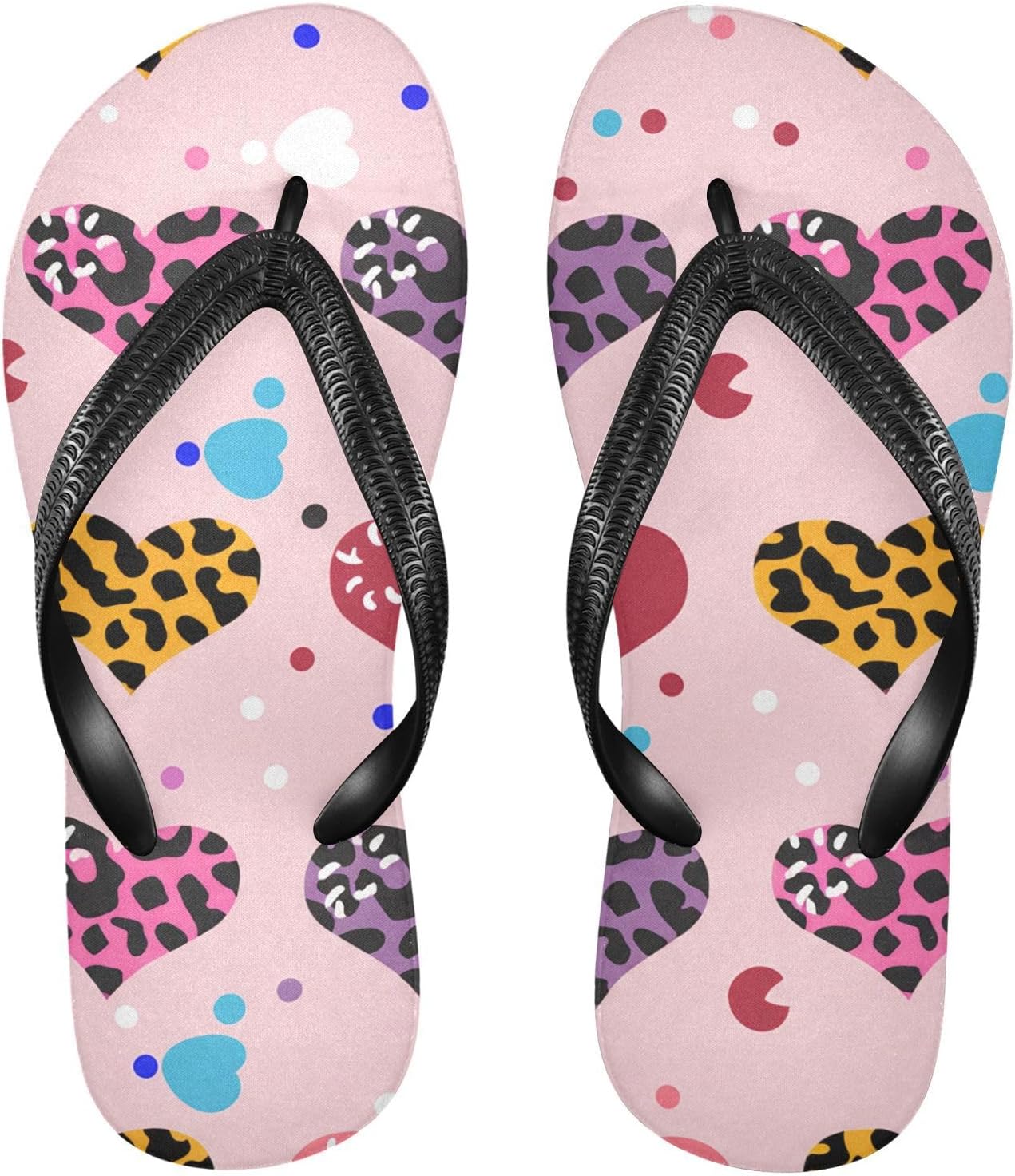 

Сандалии Hearts Colors Flip Flop для пляжа, лета и повседневного использования для женщин и мужчин 20861880 Kfbe, Colorful